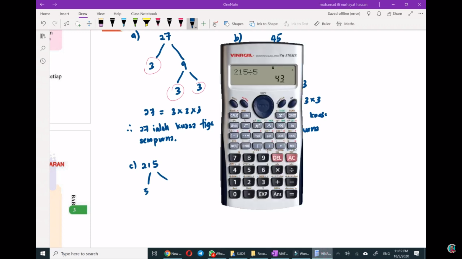 CALCULATOR SCIENTIFIC VN-570MS FOR EDUCATION